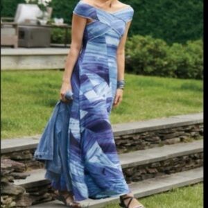 Soft Surroundings Delphinum Maxi Dress  - Off the Shoulder Style - XL